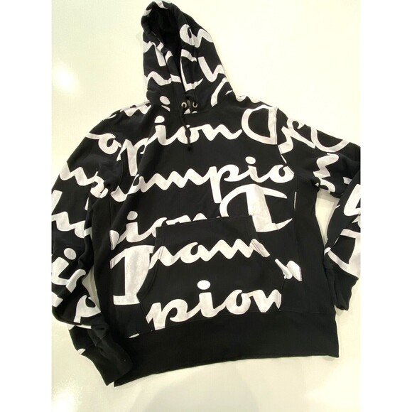 Champion Spell Out All Over Print Graphic Hoodie Men's Size L - Picture 1 of 7